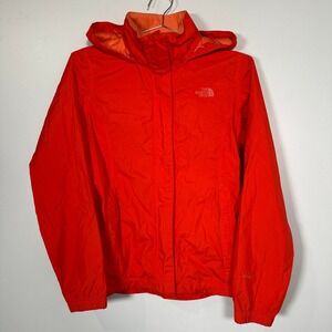 The North Face Orange HyVent Rain Jacket Hooded Waterproof Small
